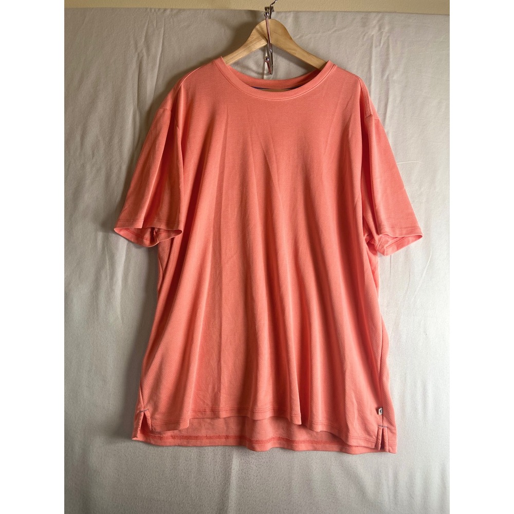 Tommy Bahama XXL Coral Orange Mesh Performance T-Shirt Relaxed Fit Active Casual